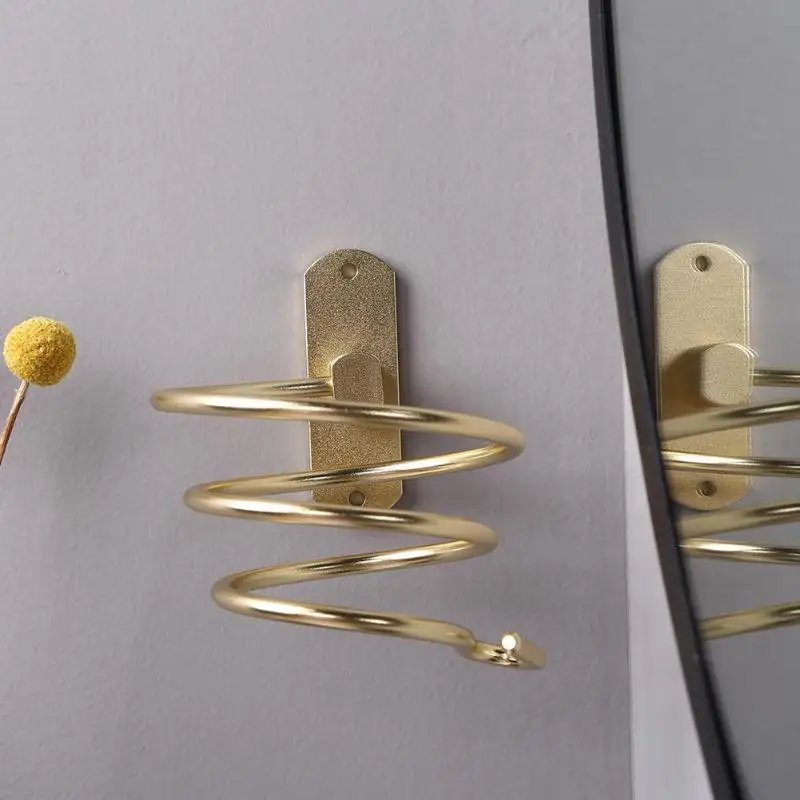 Wall-Mounted Spiral Hairdryer Shelf
