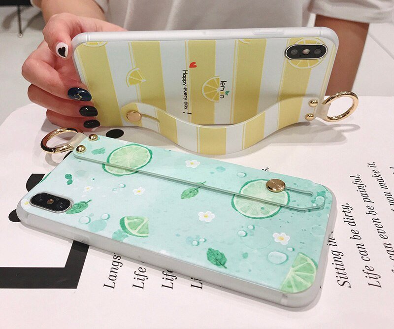 Soft TPU Case for iPhone with Wrist Strap