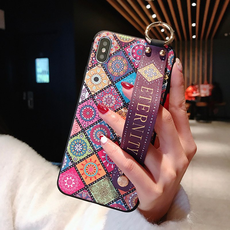 Soft TPU Case for iPhone with Wrist Strap