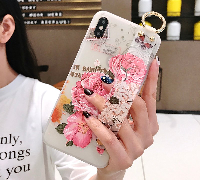 Soft TPU Case for iPhone with Wrist Strap