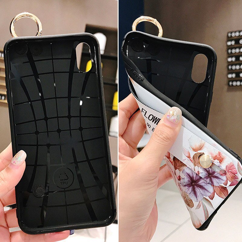Soft TPU Case for iPhone with Wrist Strap