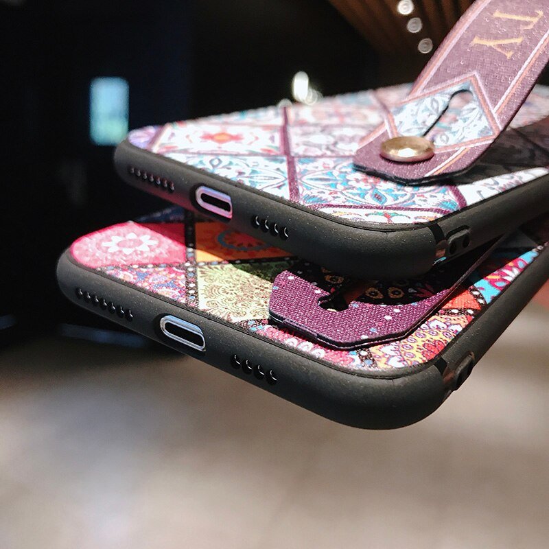 Soft TPU Case for iPhone with Wrist Strap
