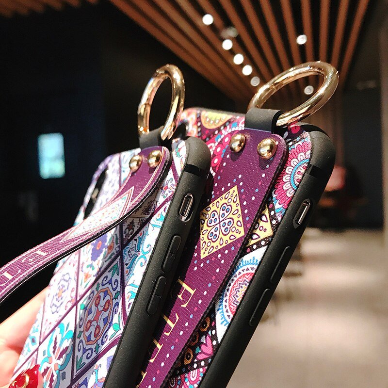 Soft TPU Case for iPhone with Wrist Strap