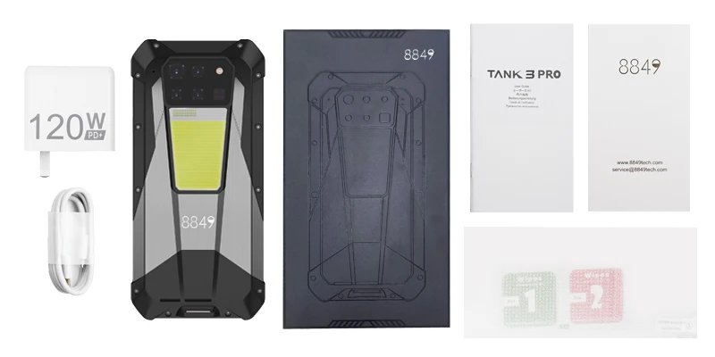 8849 Tank 3 Pro by Unihertz Rugged Projector Smartphone Android 32/36GB RAM 512GB ROM 5G 120W Charger  23800mAh OTG Mobile Phone