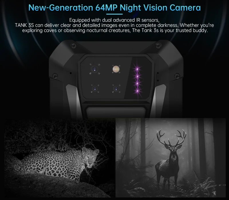8849 Tank 3S Unihertz Rugged Smartphone with Projector 5G 24/32GB RAM 256/512GB ROM Dimensity 8200 64MP Night Vision Phone