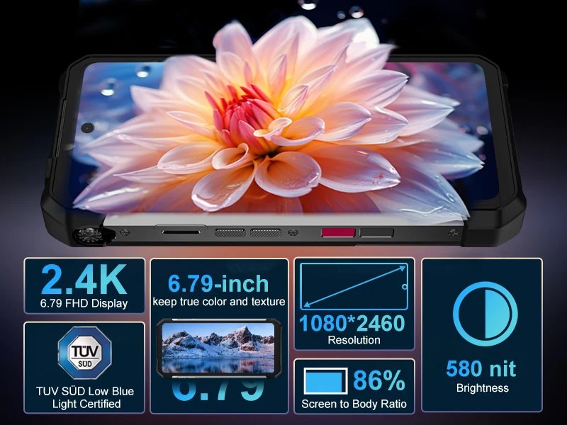 8849 Tank 3S Unihertz Rugged Smartphone with Projector 5G 24/32GB RAM 256/512GB ROM Dimensity 8200 64MP Night Vision Phone