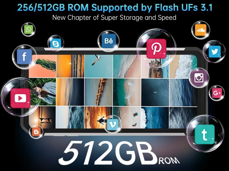 8849 Tank 3S Unihertz Rugged Smartphone with Projector 5G 24/32GB RAM 256/512GB ROM Dimensity 8200 64MP Night Vision Phone