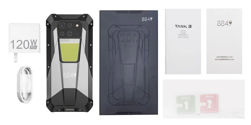 8849 Tank 3 Rugged Smartphone Android 5G 32+512GB 23800mAh 120W Charger 200MP 120Hz GPS Dual SIM Cell Phone