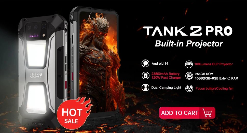 8849 Tank 3 Rugged Smartphone Android 5G 32+512GB 23800mAh 120W Charger 200MP 120Hz GPS Dual SIM Cell Phone