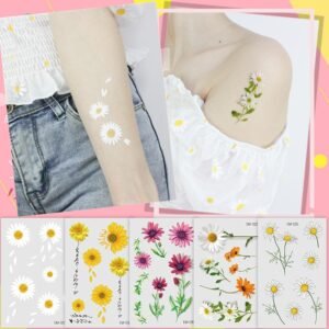 Waterproof Boho Flower Tattoo Sticker