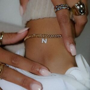 Women's Elegant Initial Anklet