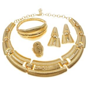 Women's Brazilian Gold Color Wedding Jewelry Set