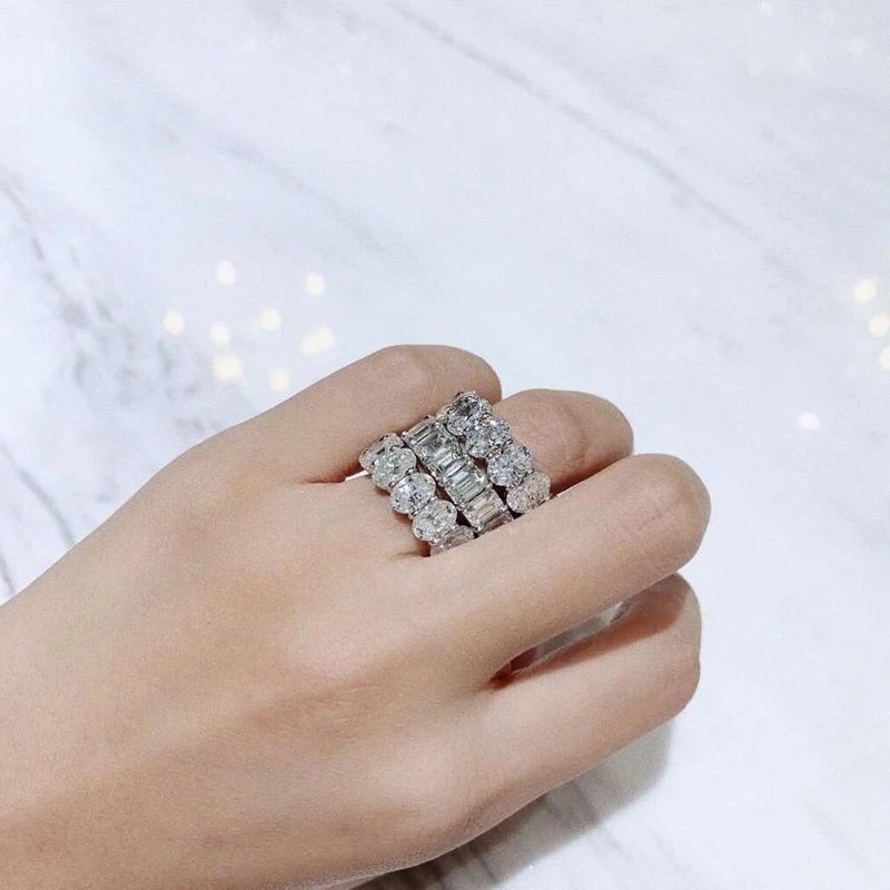 Silver Oval Gemstone Ring