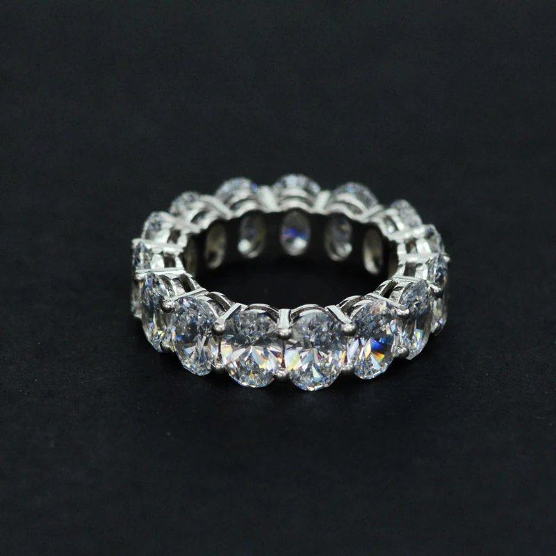 Silver Oval Gemstone Ring