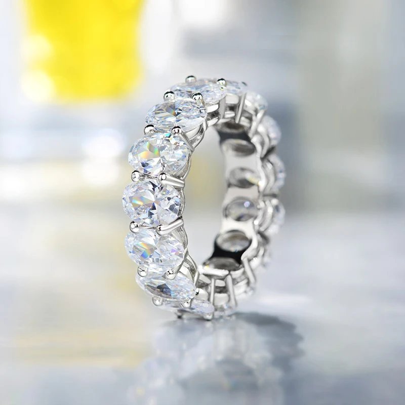 Silver Oval Gemstone Ring