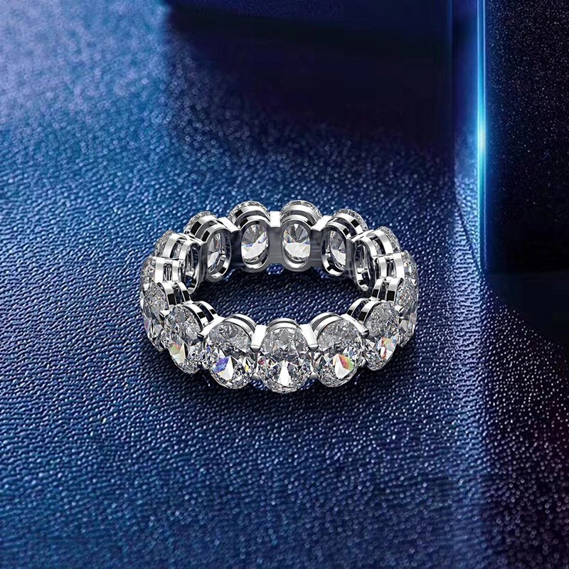 Silver Oval Gemstone Ring