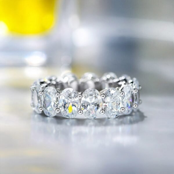 Silver Oval Gemstone Ring - Image 4