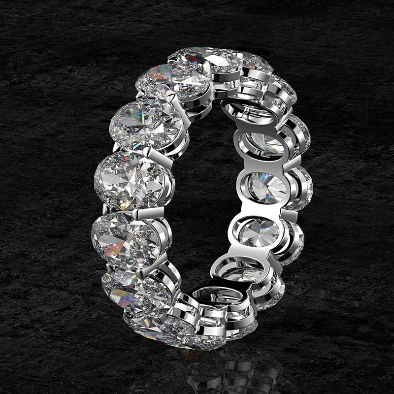 Silver Oval Gemstone Ring