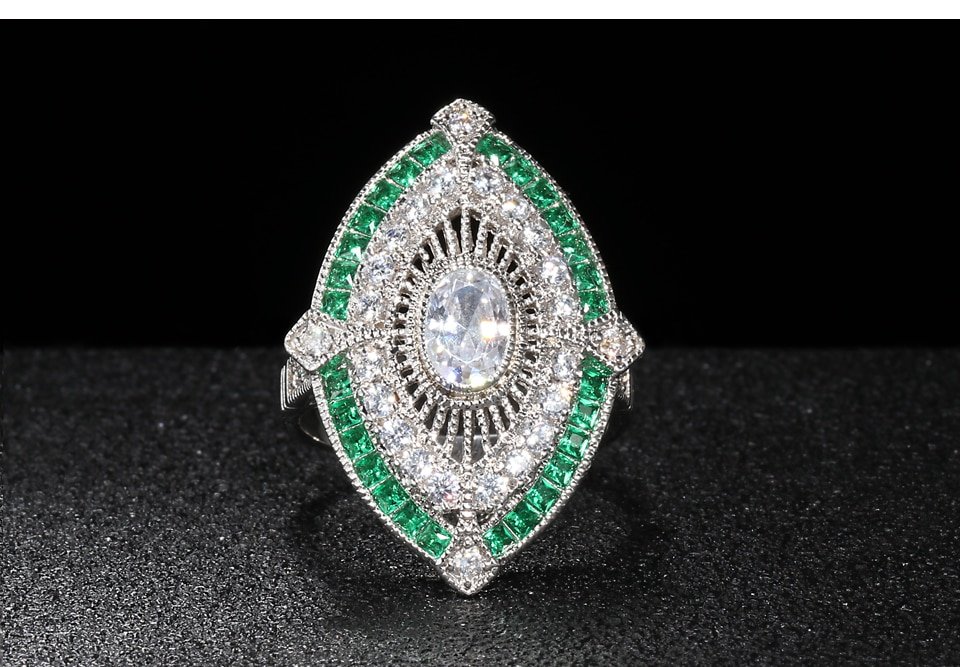 Women's Elegant Vintage Silver Ring