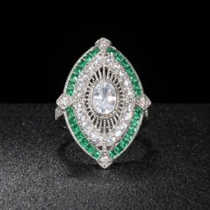 Women's Elegant Vintage Silver Ring