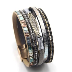 Women's Bohemian Multilayered Bracelet with Rhinestones