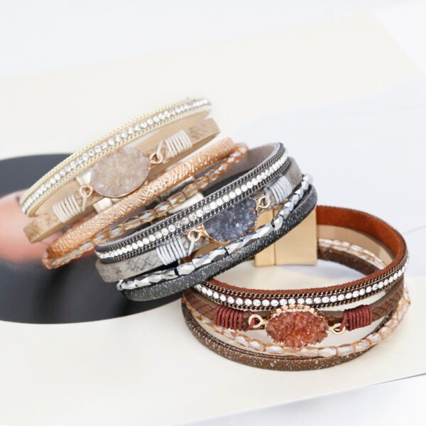 Women's Bohemian Leather Wrap Bracelet - Image 6