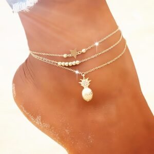 Women's Pineapple / Heart Design Anklet