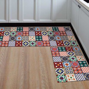 Colorful Boho Pattern Kitchen Mat