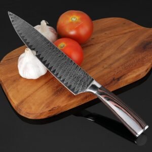 Japanese Damascus Steel Long Blade Kitchen Chef Knife