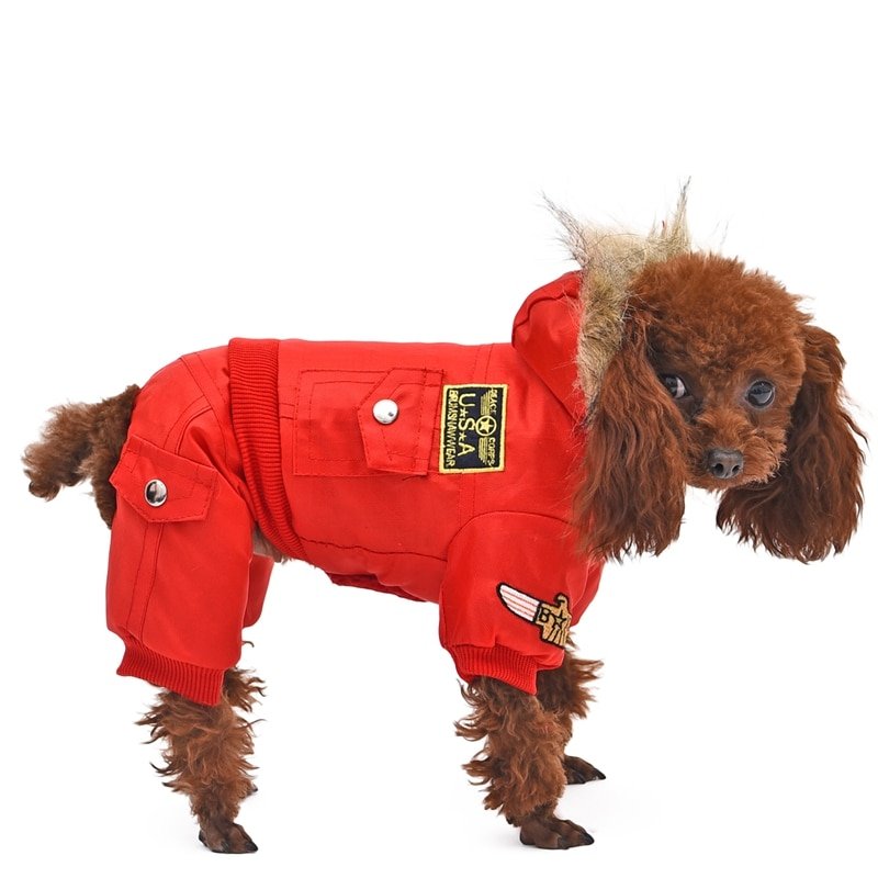 Warm Winter Large Dog Jumpsuit with Pockets