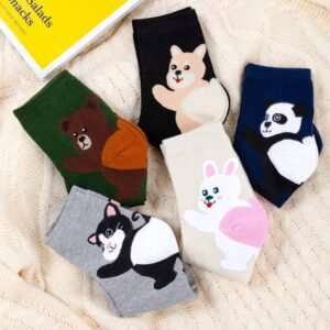 Women‘s Cute Animals Heel Print Socks