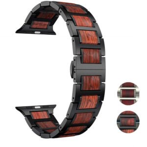 Stainless Steel and Wood Band for Apple Watch