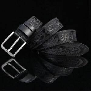 Men's Carved Pattern Genuine Leather Belt