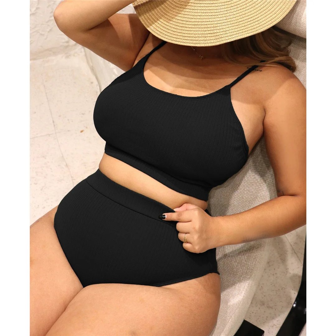 Women's Ribbed Plus Size Bikini Set