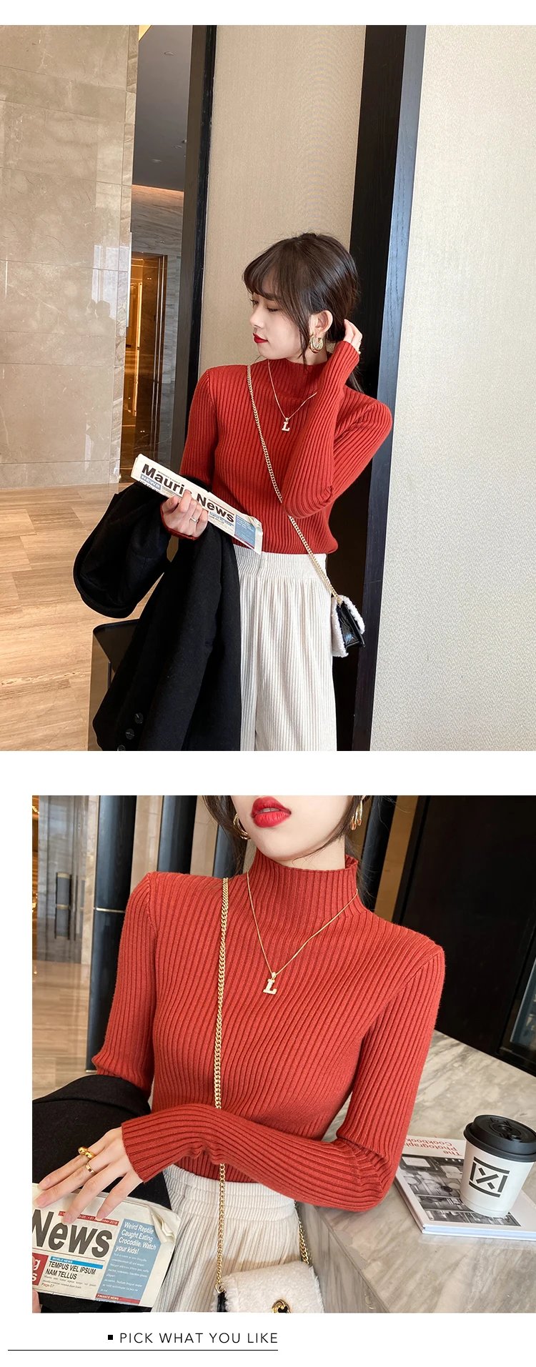 Elegant Solid Basic Knitted Tops Women Turtlneck Sweater Long Sleeve Casual Slim Pullover Korean Fashion Simple Chic Clothes Elegant Solid Basic Knitted Tops Women Turtlneck Sweater Long Sleeve Casual Slim Pullover Korean Fashion Simple Chic Clothes