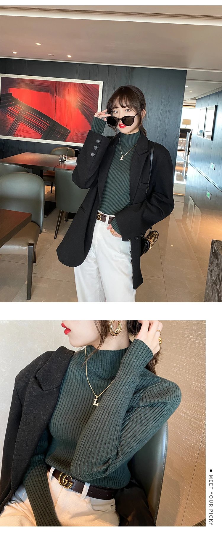 Elegant Solid Basic Knitted Tops Women Turtlneck Sweater Long Sleeve Casual Slim Pullover Korean Fashion Simple Chic Clothes Elegant Solid Basic Knitted Tops Women Turtlneck Sweater Long Sleeve Casual Slim Pullover Korean Fashion Simple Chic Clothes