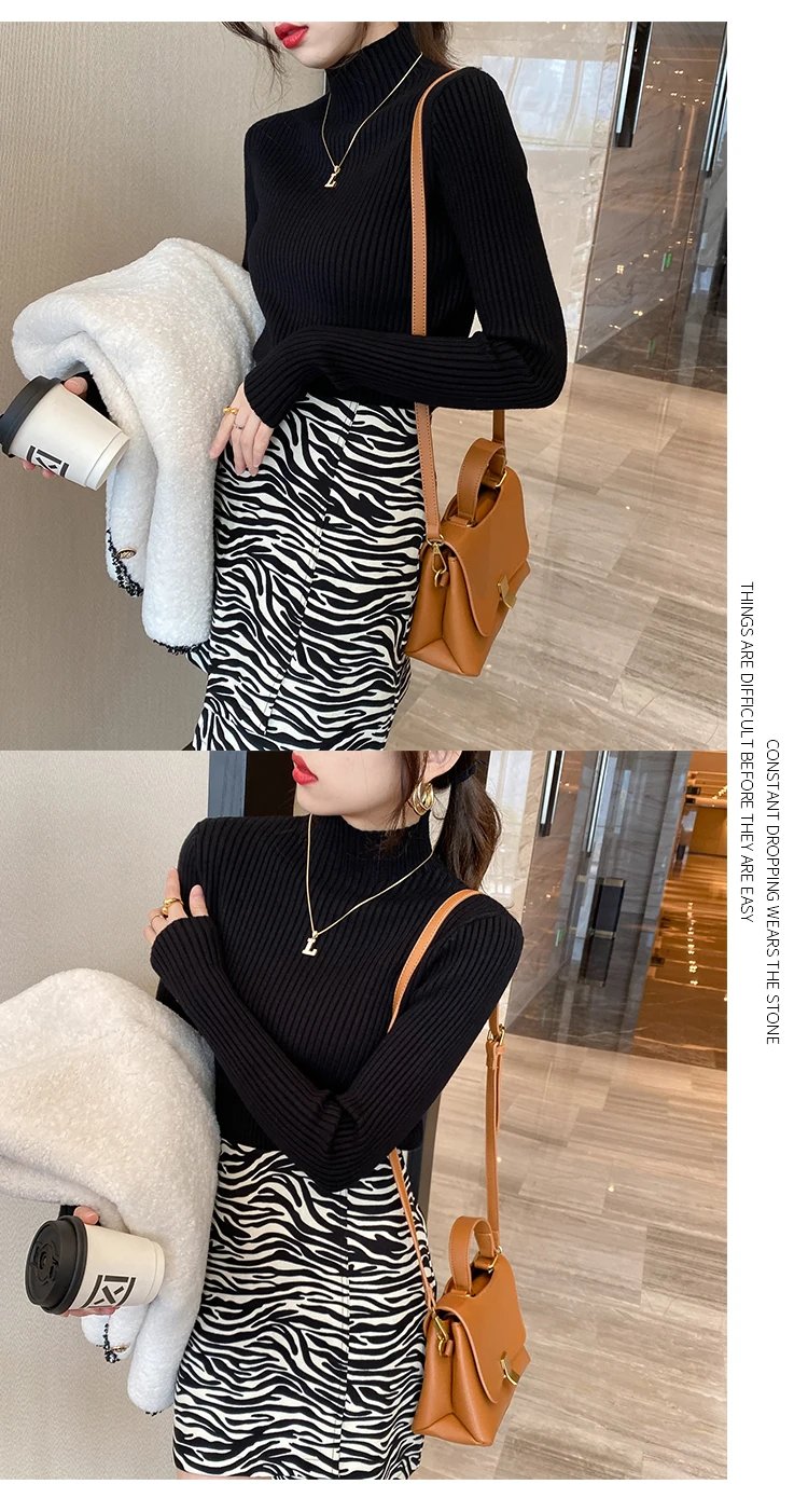 Elegant Solid Basic Knitted Tops Women Turtlneck Sweater Long Sleeve Casual Slim Pullover Korean Fashion Simple Chic Clothes Elegant Solid Basic Knitted Tops Women Turtlneck Sweater Long Sleeve Casual Slim Pullover Korean Fashion Simple Chic Clothes
