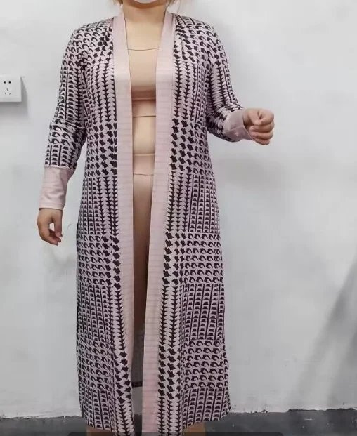 Cardigan for Women 2024 Leopard Print Open Front Longline Coat Autumn and Winter Casual Loose and Versatile Jacket Streetwear