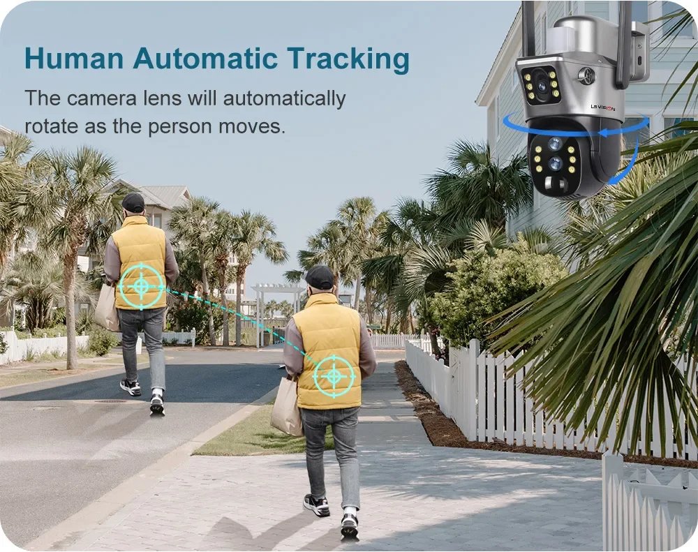 LS VISION 6K 4G Wifi Solar Camera 10x Zoom Three Lens PTZ Outdoor Surveillance CCTV IP Camara Ai Tracking Wifi Security Cam V380