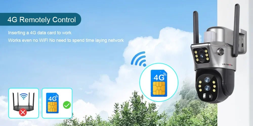 LS VISION 6K 4G Wifi Solar Camera 10x Zoom Three Lens PTZ Outdoor Surveillance CCTV IP Camara Ai Tracking Wifi Security Cam V380 LS VISION 6K 4G Wifi Solar Camera 10x Zoom Three Lens PTZ Outdoor Surveillance CCTV IP Camara Ai Tracking Wifi Security Cam V380