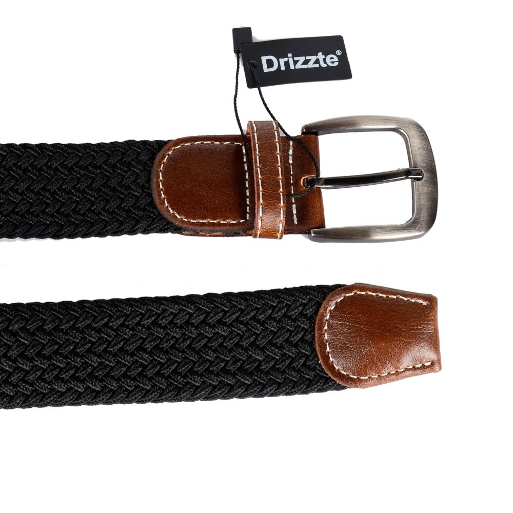 Men's Elastic Black Braided Belt
