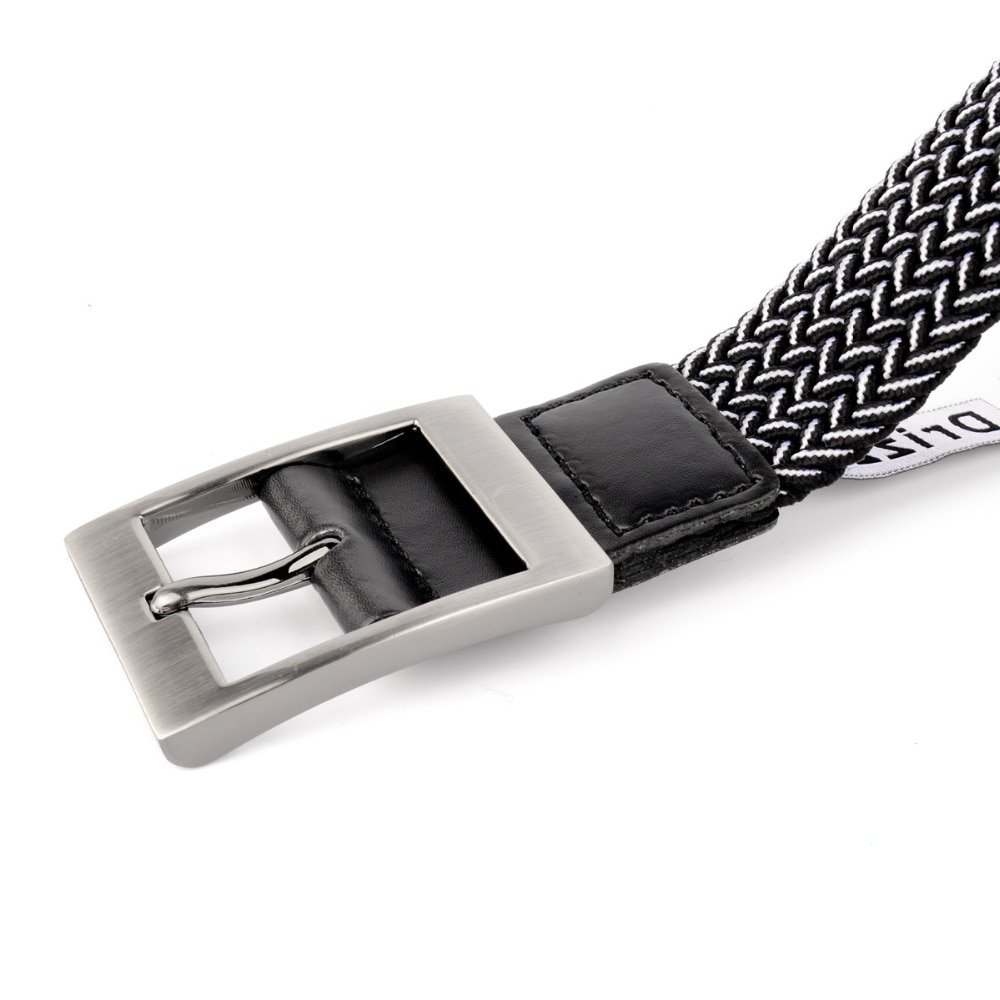 Men's Elastic Black and White Belt