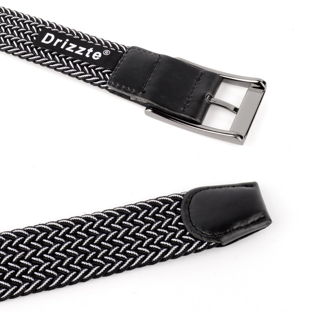 Men's Elastic Black and White Belt