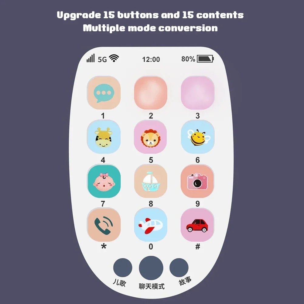 Multifunctional Simulation Phone Kids Infant Early Educational Toy  Music Sound Telephone Sleeping Toys with Teether Kids Gifts