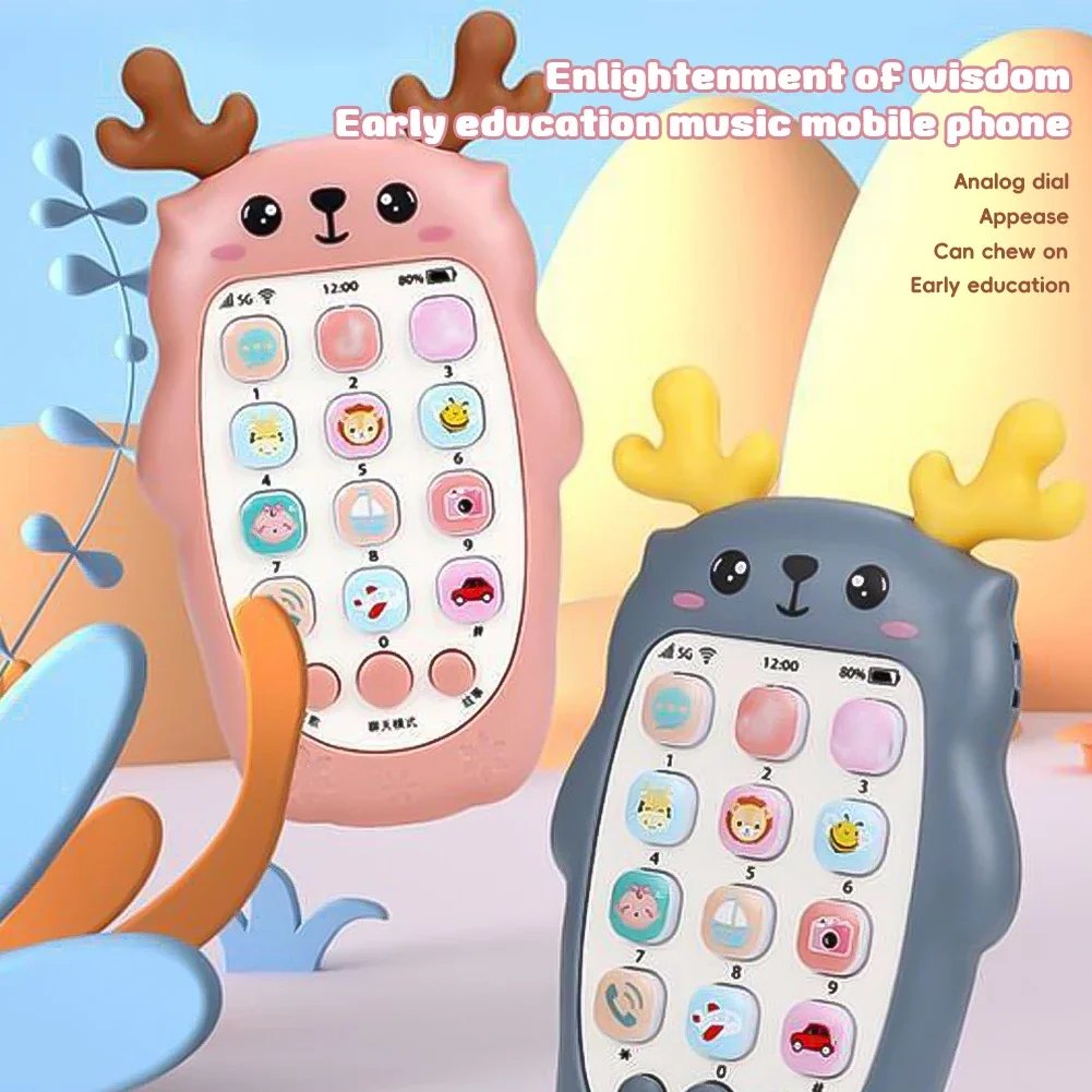 Multifunctional Simulation Phone Kids Infant Early Educational Toy  Music Sound Telephone Sleeping Toys with Teether Kids Gifts