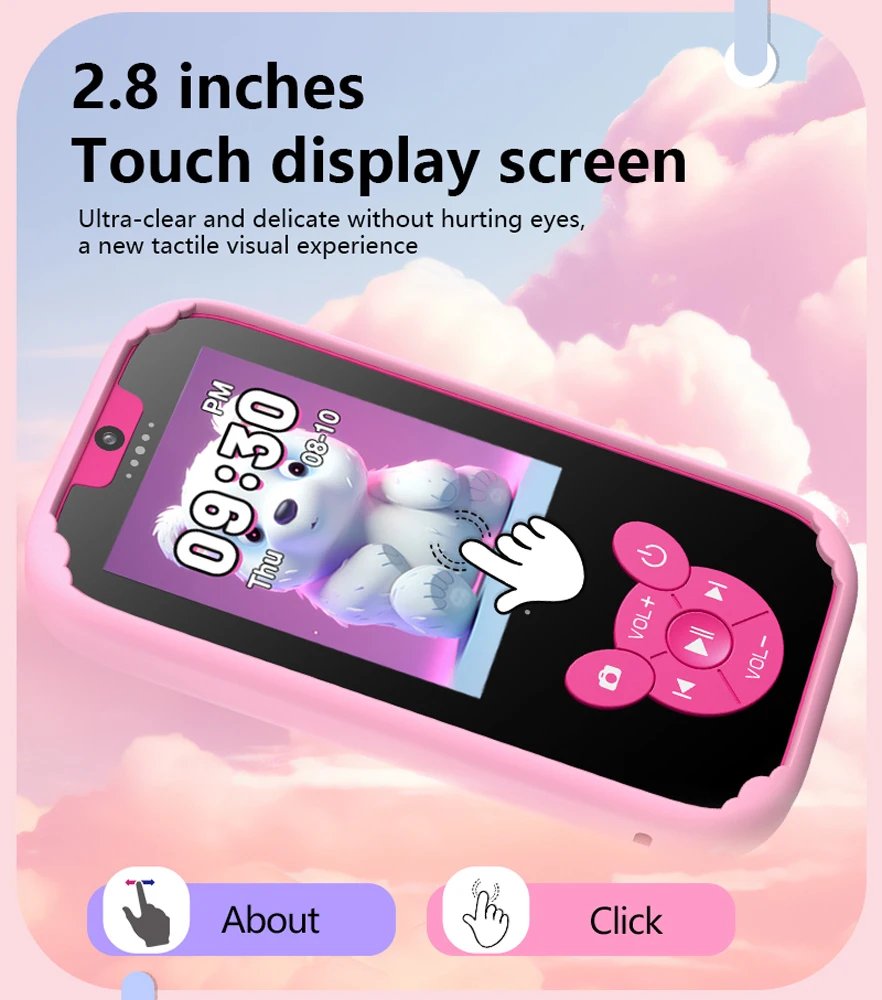 Kids Smart Phone Educational Toys Dual Camera Music Player Baby Phone With 8G Memro Game Learning for Age 3-12 Brithday Gifts Kids Smart Phone Educational Toys Dual Camera Music Player Baby Phone With 8G Memro Game Learning for Age 3-12 Brithday Gifts