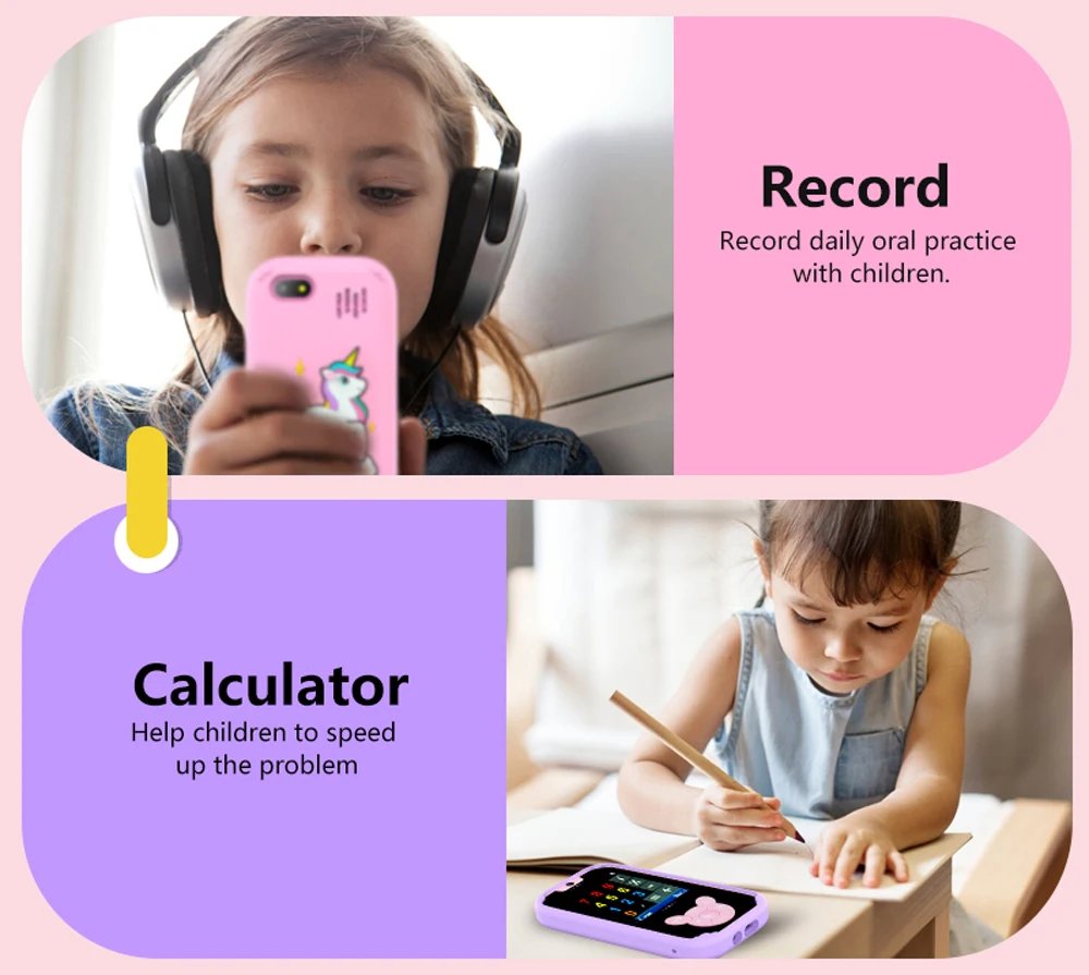Kids Smart Phone Educational Toys Dual Camera Music Player Baby Phone With 8G Memro Game Learning for Age 3-12 Brithday Gifts Kids Smart Phone Educational Toys Dual Camera Music Player Baby Phone With 8G Memro Game Learning for Age 3-12 Brithday Gifts