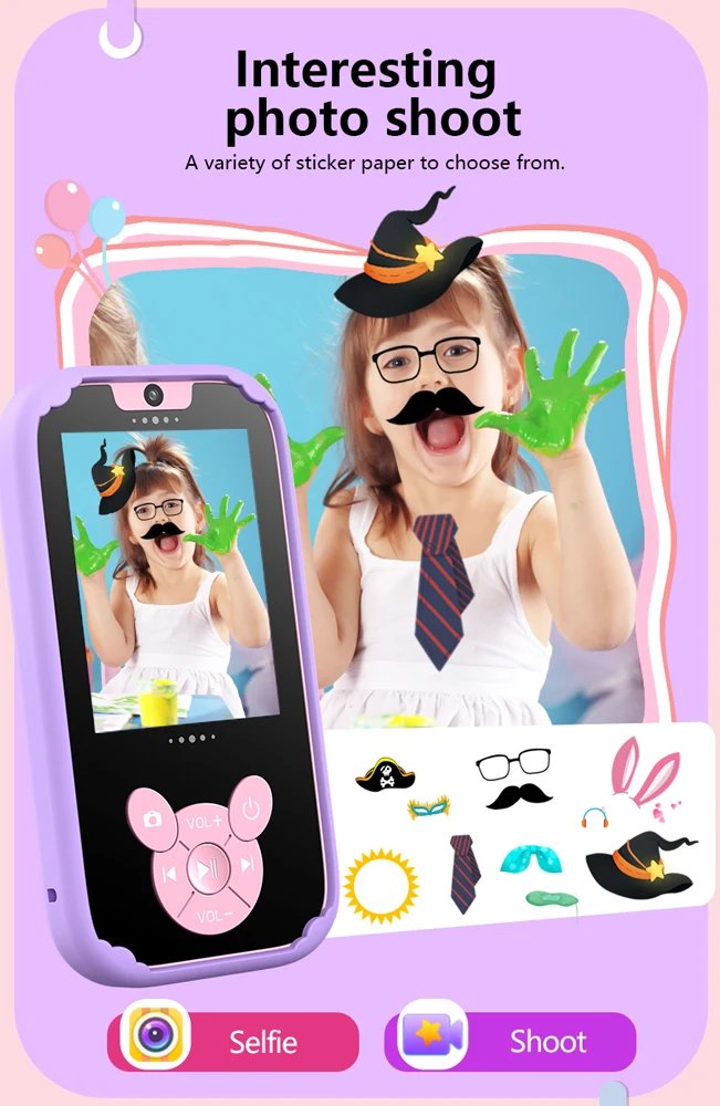 Kids Smart Phone Educational Toys Dual Camera Music Player Baby Phone With 8G Memro Game Learning for Age 3-12 Brithday Gifts Kids Smart Phone Educational Toys Dual Camera Music Player Baby Phone With 8G Memro Game Learning for Age 3-12 Brithday Gifts