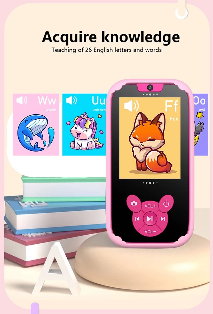 Kids Smart Phone Educational Toys Dual Camera Music Player Baby Phone With 8G Memro Game Learning for Age 3-12 Brithday Gifts Kids Smart Phone Educational Toys Dual Camera Music Player Baby Phone With 8G Memro Game Learning for Age 3-12 Brithday Gifts