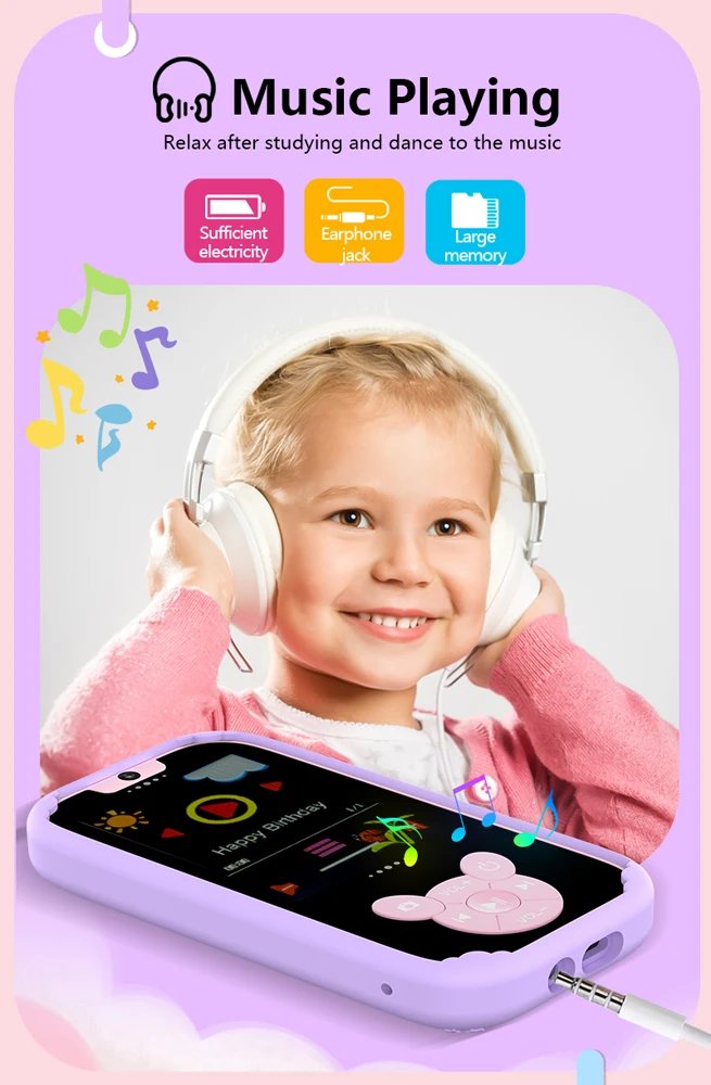 Kids Smart Phone Educational Toys Dual Camera Music Player Baby Phone With 8G Memro Game Learning for Age 3-12 Brithday Gifts Kids Smart Phone Educational Toys Dual Camera Music Player Baby Phone With 8G Memro Game Learning for Age 3-12 Brithday Gifts
